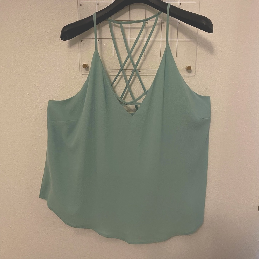 Seafoam green strappy back tank